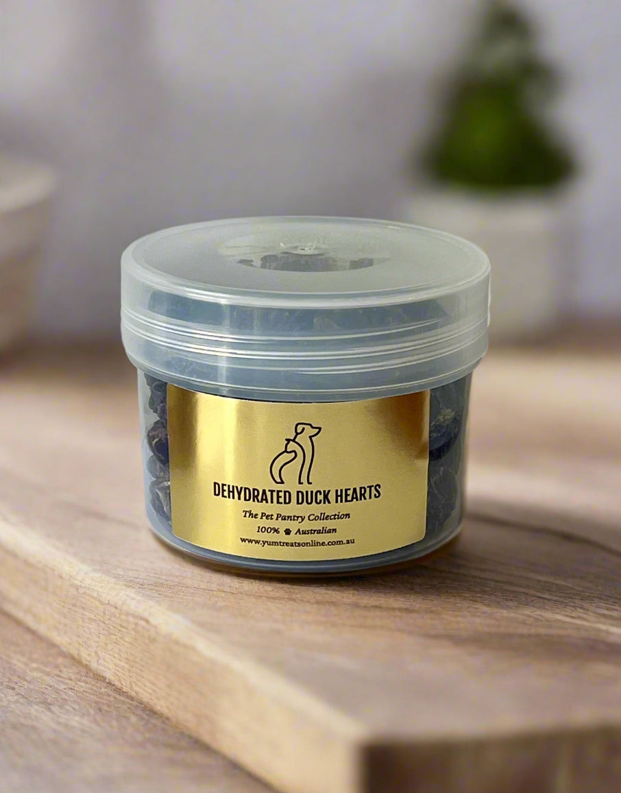 Dehydrated Duck Hearts - The Pet Pantry Collection - Yum Dog Treats Online