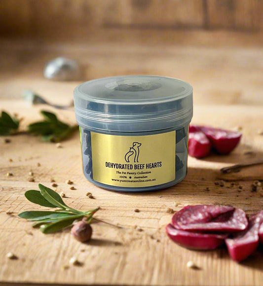 Dehydrated Beef Hearts - The Pet Pantry Collection - Yum Dog Treats Online